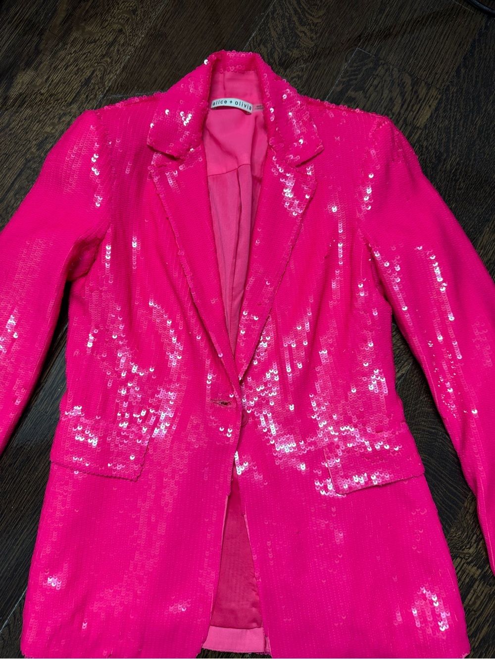 Alice and Olivia hit pink sequin blazer - Picture 2 of 7